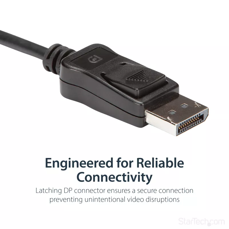 StarTech.com Adaptador activo DisplayPort a DVI Dual Link - Adaptador convertidor de vídeo DisplayPort a DVI-D 2560x1600 60Hz - DP 1.2 a monitor DVI - Alimentación por USB - Conector DP con bloqueo