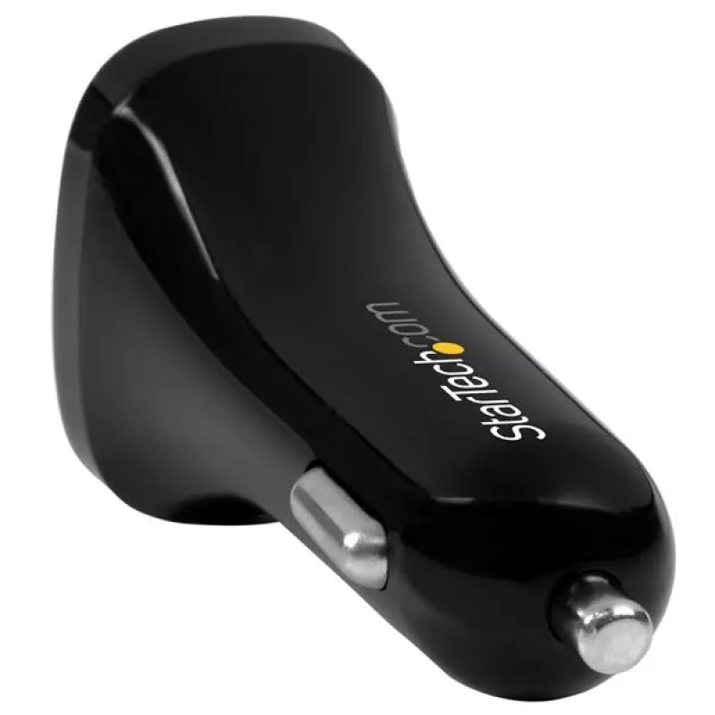 StarTech.com Cargador de coche USB de doble puerto – 24 W/4,8 A – Negro, Coche, Mechero, 5 V, Negro
