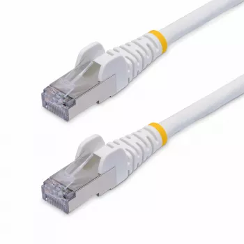 StarTech.com Cable Ethernet CAT8 blanco de 2m, RJ45 sin lengüeta, 25G/40G, 2000MHz, 100W PoE++, S/FTP, 26AWG cobre desnudo puro, LSZH, cable de parcheo de red apantallado con alivio de tracción, probado individualmente