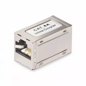 StarTech.com Acoplador RJ45 apantallado, acoplador Cat6a en línea, conector hembra a conector hembra (F/F), asignación de pines T568B, extensión de cable Ethernet apantallado