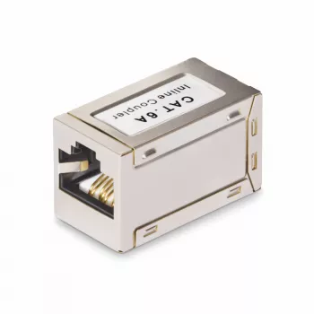 StarTech.com Acoplador RJ45 apantallado, acoplador Cat6a en línea, conector hembra a conector hembra (F/F), asignación de pines T568B, extensión de cable Ethernet apantallado