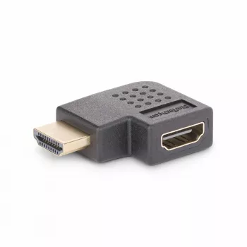 Adaptador HDMI 2.0 en ángulo recto StarTech.com, conector macho a conector hembra, ahorrador de puerto HDMI en ángulo horizontal de 90 grados, 4K 60Hz, extensión de conexión HDMI de alta velocidad, M/H