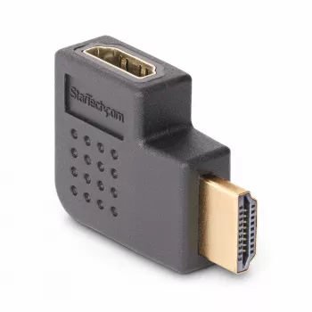 Adaptador HDMI 2.0 en ángulo recto StarTech.com, conector macho a conector hembra, ahorrador de puerto HDMI en ángulo horizontal de 90 grados, 4K 60Hz, extensión de conexión HDMI de alta velocidad, M/H