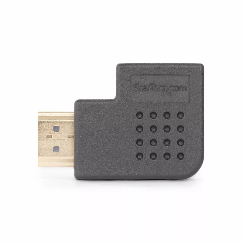 Adaptador HDMI 2.0 en ángulo recto StarTech.com, conector macho a conector hembra, ahorrador de puerto HDMI en ángulo horizontal de 90 grados, 4K 60Hz, extensión de conexión HDMI de alta velocidad, M/H
