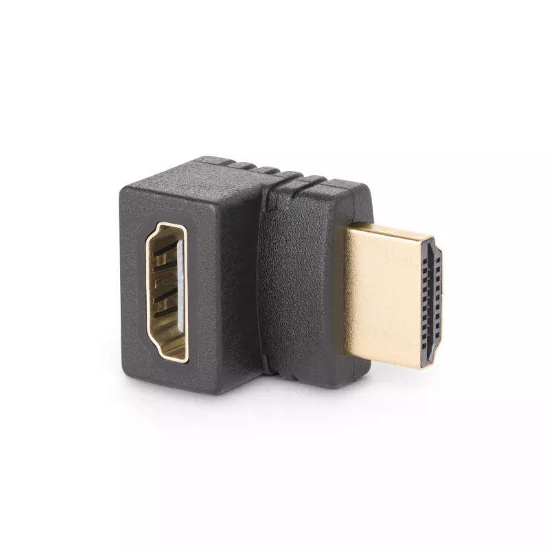 Adaptador HDMI 2.0 en ángulo descendente StarTech.com, conector macho a conector hembra, ahorrador de puerto HDMI en ángulo vertical de 90 grados, 4K 60Hz, extensión de conector HDMI de alta velocidad, M/H