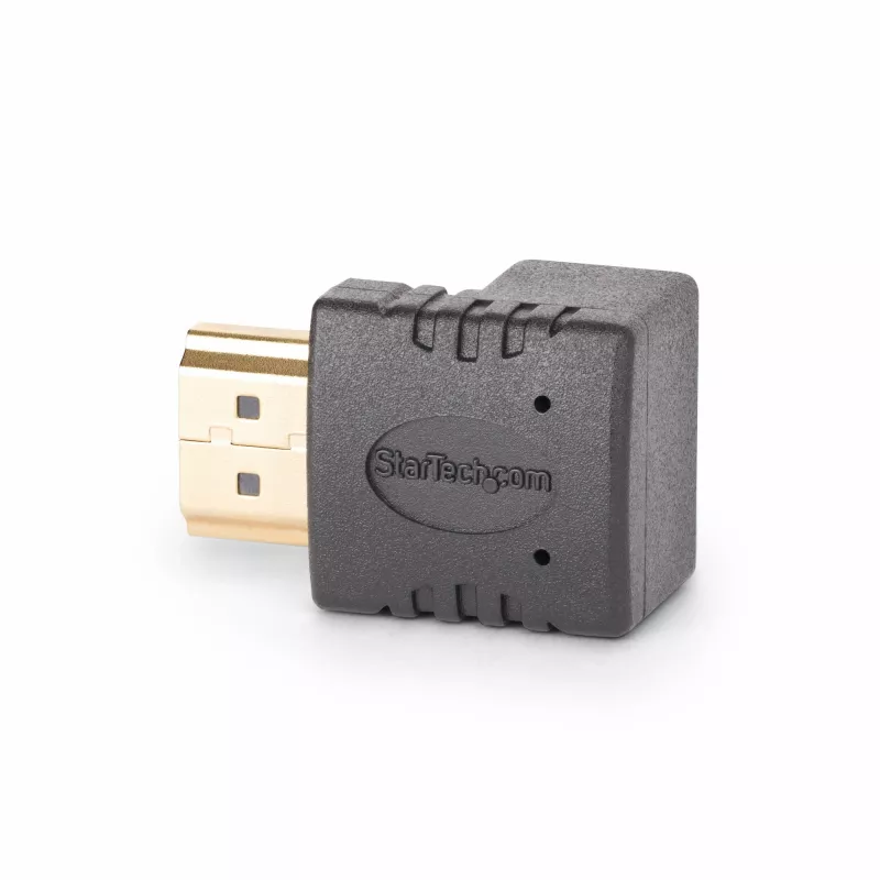 Adaptador HDMI 2.0 en ángulo descendente StarTech.com, conector macho a conector hembra, ahorrador de puerto HDMI en ángulo vertical de 90 grados, 4K 60Hz, extensión de conector HDMI de alta velocidad, M/H