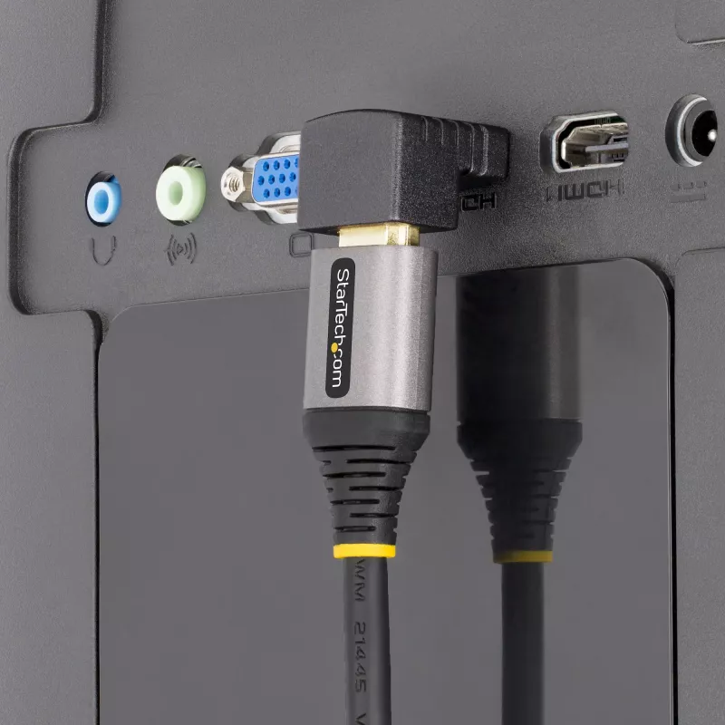 Adaptador HDMI 2.0 en ángulo descendente StarTech.com, conector macho a conector hembra, ahorrador de puerto HDMI en ángulo vertical de 90 grados, 4K 60Hz, extensión de conector HDMI de alta velocidad, M/H
