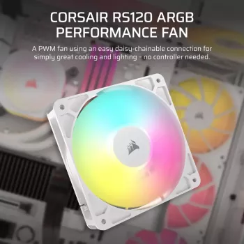 Ventilador Corsair RS120 ARGB 12 cm blanco 420-2100 RPM