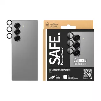 Protector de objetivo de cámara PanzerGlass SAFE. by para Samsung Galaxy Z Fold6 resistente a arañazos y golpes negro