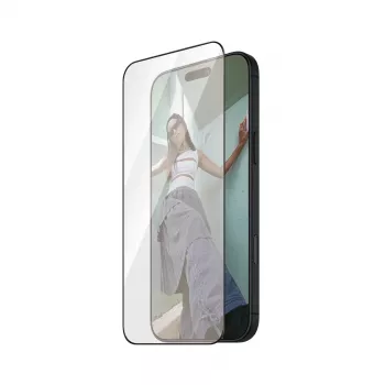 Protector de pantalla PanzerGlass SAFE. by ® con marco negro iPhone 16 Pro | Ultra-Wide Fit