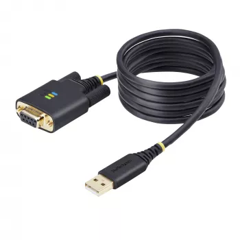 Cable adaptador serie USB a módem nulo StarTech.com de 2 m, almacenamiento COM, FTDI, USB-A a DB9 RS232, tornillos/tuercas DB9 reemplazables, Windows/macOS/Linux