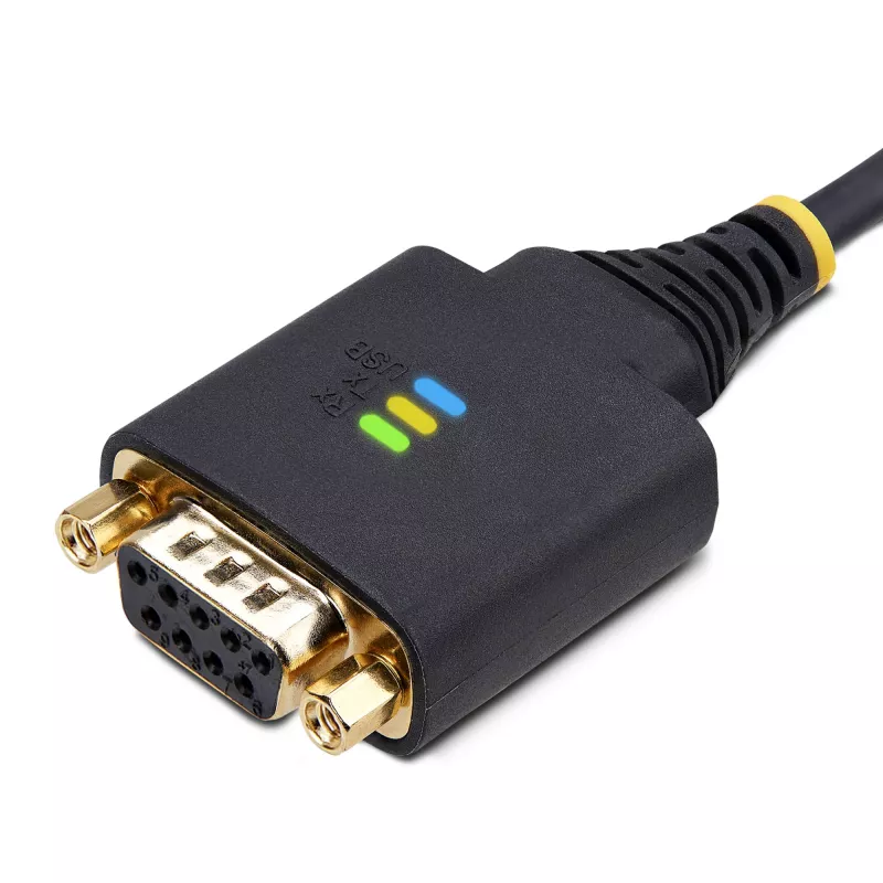 Cable adaptador serie USB a módem nulo StarTech.com de 2 m, almacenamiento COM, FTDI, USB-A a DB9 RS232, tornillos/tuercas DB9 reemplazables, Windows/macOS/Linux