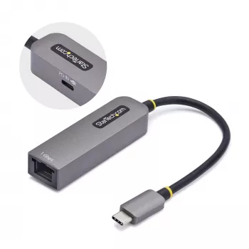 Adaptador USB-C a Ethernet StarTech.com, NIC, 100W PD Passthrough, adaptador de red multi-velocidad USB 3.0 Type-C 1 Gbit/s, compatible con Thunderbolt, Windows y Mac