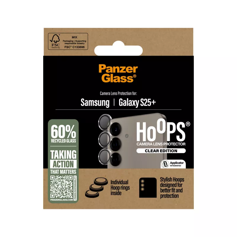 Protector de objetivo de cámara PanzerGlass ® Hoops® transparente Samsung Galaxy S25+