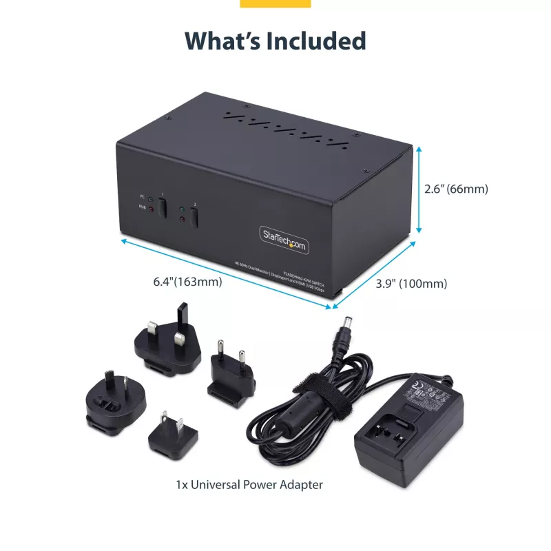 StarTech.com P2ADDH462-KVM-SWITCH conmutador KVM negro