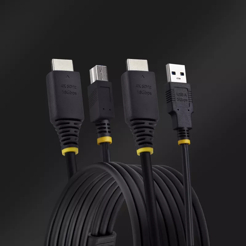 StarTech.com cable KVM HDMI y USB 5Gbit/s de 10ft (3m), 4K 60Hz, cable combinado HDMI 2.0 y USB para conmutadores KVM