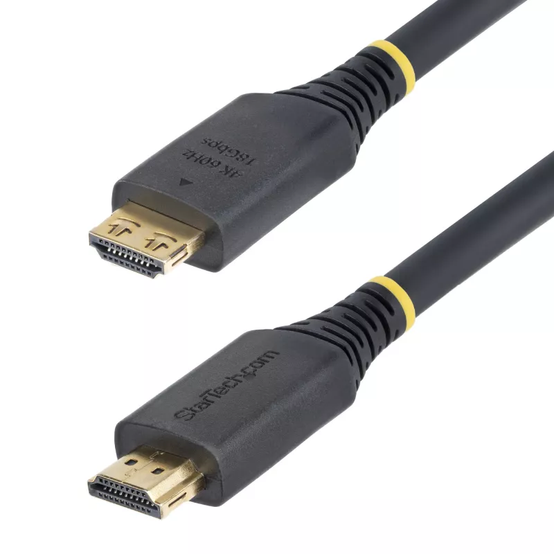 StarTech.com cable HDMI de alta velocidad de 20ft (6,1m) con conectores con agarre, 4K 60Hz/1440p 144Hz, HDR10/HDCP 2.2/ARC, 18Gbit/s, cable HDMI 2.0 UHD para TV/monitor/pantalla, funda de TPE