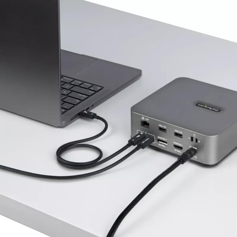 StarTech.com cable Thunderbolt 5 de 2.6ft (80cm), 80 Gbit/s/ hasta 120 Gbit/s, 240 W PD, 8K 60 Hz, cable Thunderbolt certificado – compatible con Thunderbolt 4/USB4/USB-C