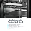 StarTech.com bandeja para rack de servidor 1U – bandeja en voladizo universal ventilada para rack y armario de equipos de red de 19 pulgadas – acero de alta resistencia – capacidad de carga 44lb/20kg – bandeja de 16 pulgadas de profundidad, negro