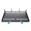 StarTech.com bandeja para rack de servidor 1U – bandeja en voladizo universal ventilada para rack y armario de equipos de red de 19 pulgadas – acero de alta resistencia – capacidad de carga 44lb/20kg – bandeja de 16 pulgadas de profundidad, negro