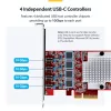 StarTech.com tarjeta PCIe USB Type-C de 4 puertos, USB 3.2 10Gbps, tarjeta de expansión USB-C PCI Express, 4 controladores USB independientes, Windows/Linux/macOS, conforme TAA