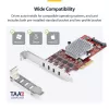 StarTech.com tarjeta PCIe USB Type-C de 4 puertos, USB 3.2 10Gbps, tarjeta de expansión USB-C PCI Express, 4 controladores USB independientes, Windows/Linux/macOS, conforme TAA