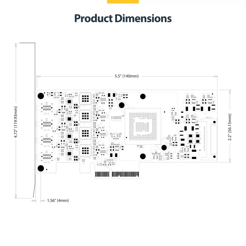 StarTech.com tarjeta PCIe USB Type-C de 4 puertos, USB 3.2 10Gbps, tarjeta de expansión USB-C PCI Express, 4 controladores USB independientes, Windows/Linux/macOS, conforme TAA