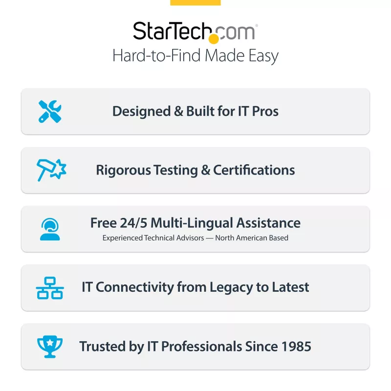 StarTech.com tarjeta PCIe USB Type-C de 4 puertos, USB 3.2 10Gbps, tarjeta de expansión USB-C PCI Express, 4 controladores USB independientes, Windows/Linux/macOS, conforme TAA