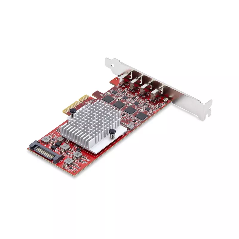 StarTech.com tarjeta PCIe USB Type-C de 4 puertos, USB 3.2 10Gbps, tarjeta de expansión USB-C PCI Express, 4 controladores USB independientes, Windows/Linux/macOS, conforme TAA
