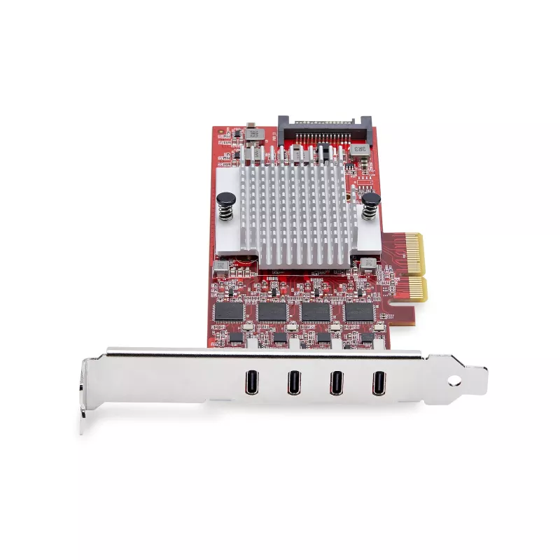 StarTech.com tarjeta PCIe USB Type-C de 4 puertos, USB 3.2 10Gbps, tarjeta de expansión USB-C PCI Express, 4 controladores USB independientes, Windows/Linux/macOS, conforme TAA