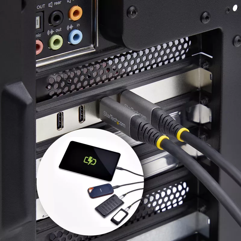StarTech.com tarjeta PCIe USB Type-C de 4 puertos, USB 3.2 10Gbps, tarjeta de expansión USB-C PCI Express, 4 controladores USB independientes, Windows/Linux/macOS, conforme TAA