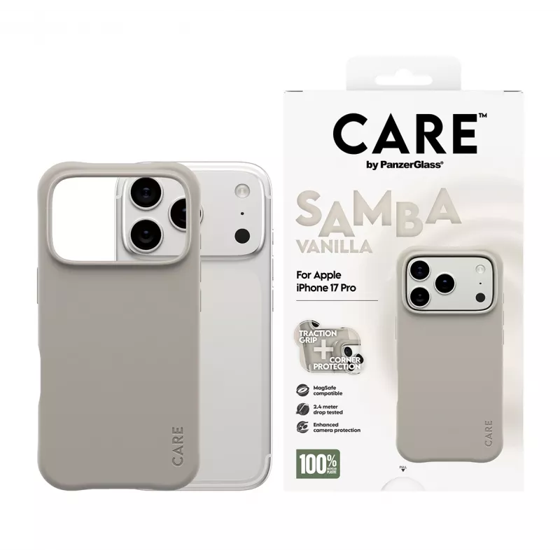 Funda PanzerGlass CARE by funda de moda Samba Vanilla MagSafe iPhone 17 Pro