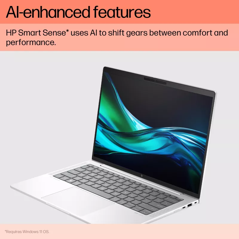 HP EliteBook G11 Intel Core Ultra 5 125H Portátil 35,6 cm (14 pulgadas) WUXGA 16 GB LPDDR5x-SDRAM 512 GB SSD Wi-Fi 7 (802.11be) Windows 11 Pro PC con IA Plata
