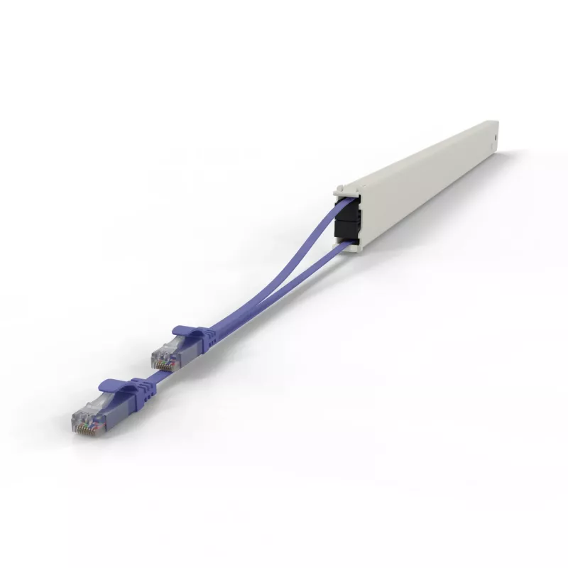 PATCHBOX patchbox.one CONE46UTPVI casete de cable de conexión retráctil, 46RU, Cat6a, UTP, violeta