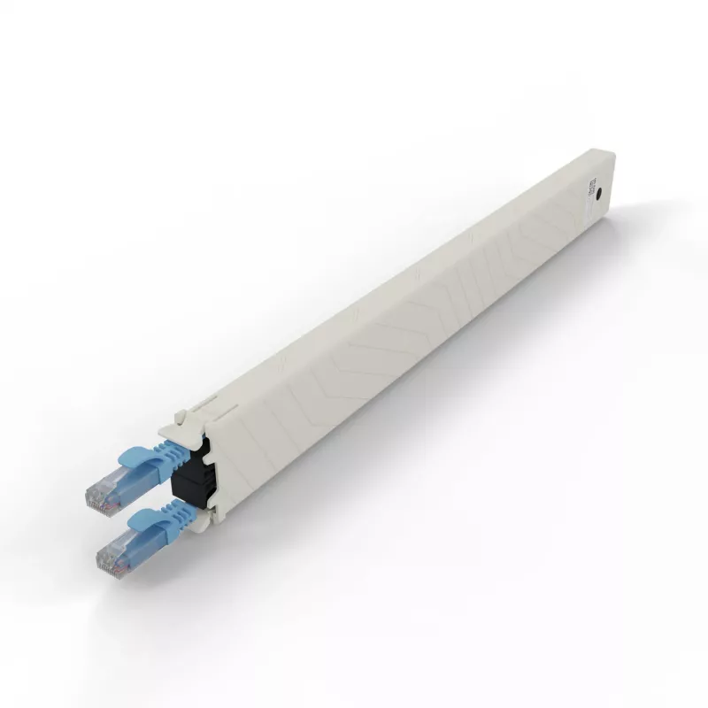 PATCHBOX patchbox.one CONEX8UTPBL casete de cable de conexión retráctil, 8RU, Cat6a, UTP, azul