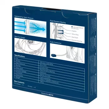 ARCTIC P12 Silent – Ventilador de 120 mm optimizado para presión, extra silencioso