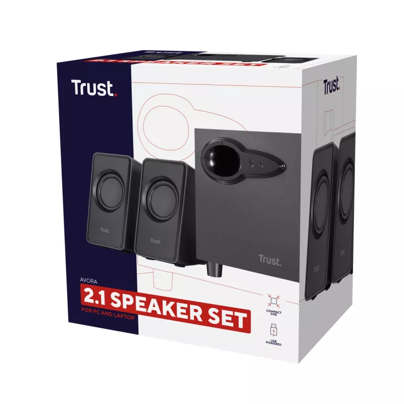 Conjunto de altavoces Trust Avora 2.1 9 W PC Negro 2.1 canales 2 vías
