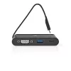 Nedis TCARF220BK adaptador USB-C USB 3.1, USB Type-A / USB Type-C / 1x VGA, negro