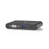 Nedis TCARF220BK adaptador USB-C USB 3.1, USB Type-A / USB Type-C / 1x VGA, negro