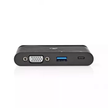 Nedis TCARF220BK adaptador USB-C USB 3.1, USB Type-A / USB Type-C / 1x VGA, negro