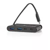 Hub USB Nedis TCARF250BK USB 3.2 Gen 1 Type-C Negro