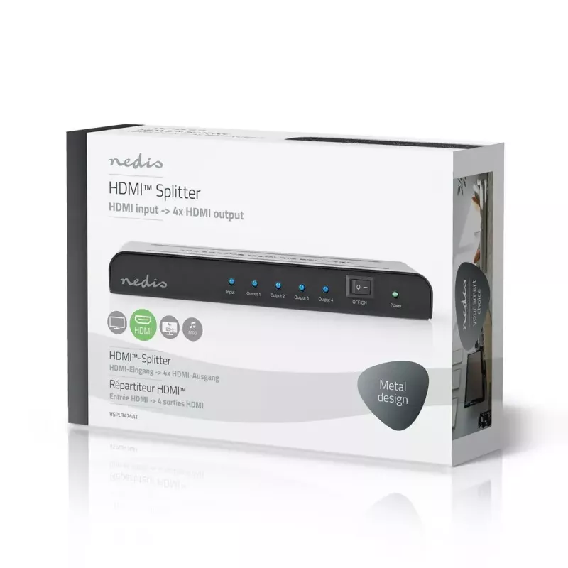 Divisor de vídeo Nedis VSPL3474AT