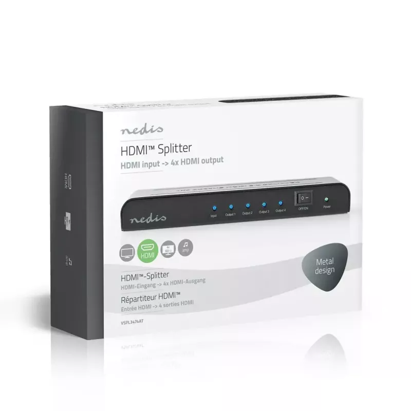 Divisor de vídeo Nedis VSPL3474AT