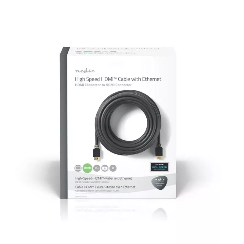 Cable HDMI Nedis CVBW34000AT150 15 m HDMI Type-A conector macho Antracita