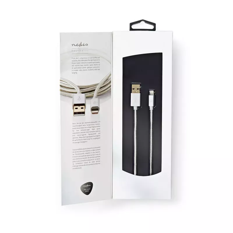 Cable para teléfono móvil Nedis CCTB39300AL30 Aluminio 3 m USB A Lightning