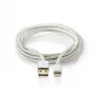 Cable para teléfono móvil Nedis CCTB39300AL30 Aluminio 3 m USB A Lightning