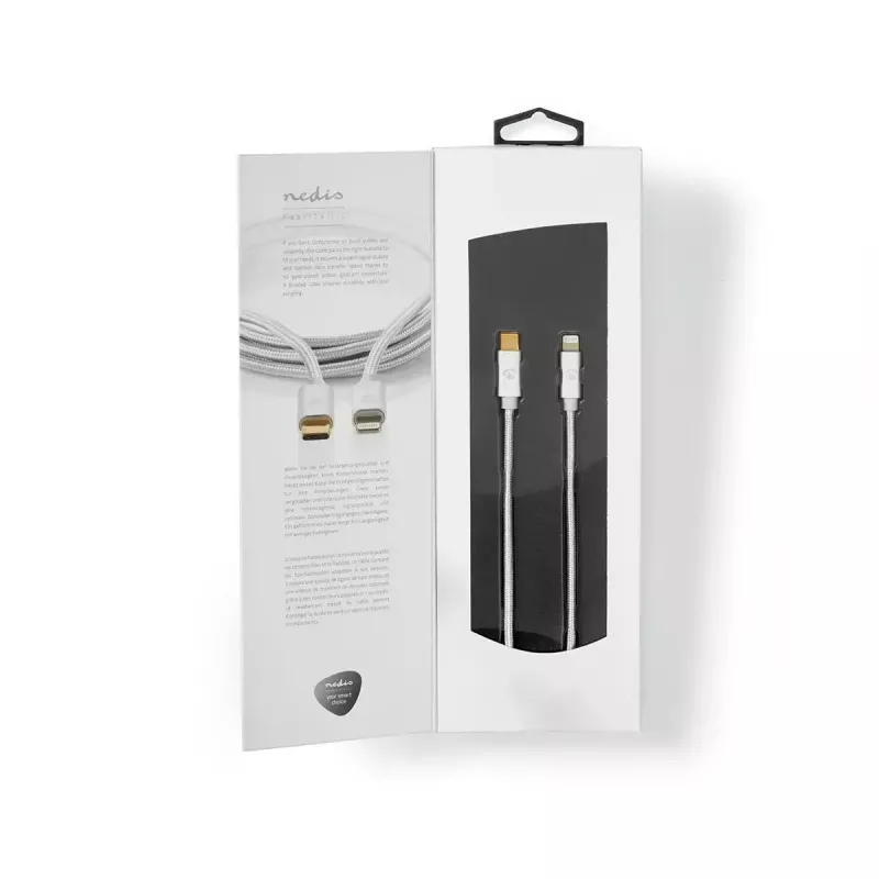 Cable Lightning Nedis CCTB39650AL10 1 m Aluminio USB C