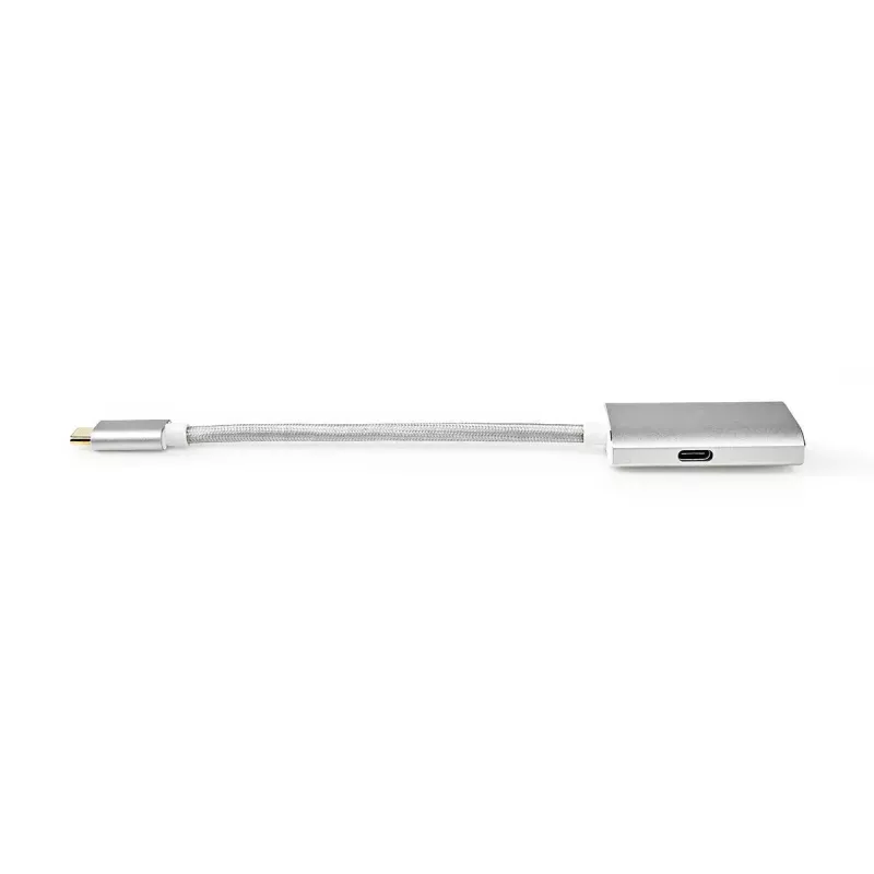 Adaptador de cable de vídeo Nedis CCTB64480AL02 0,2 m USB Type-C DisplayPort Plata