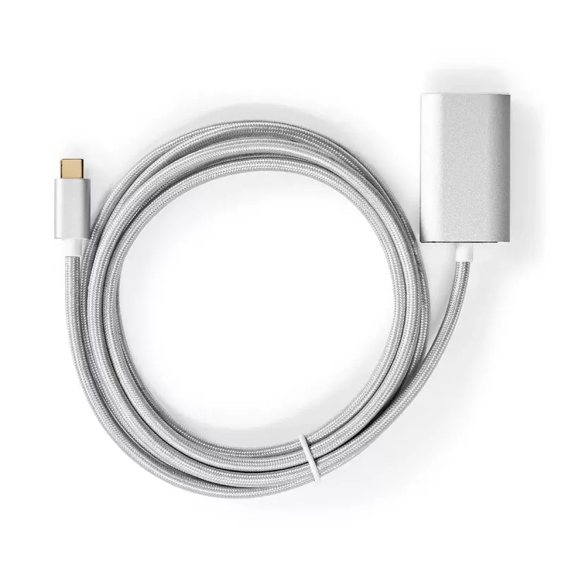 Nedis CCTB64680AL20 Adaptador de cable de vídeo 2 m HDMI Type-A USB Type-C Plata
