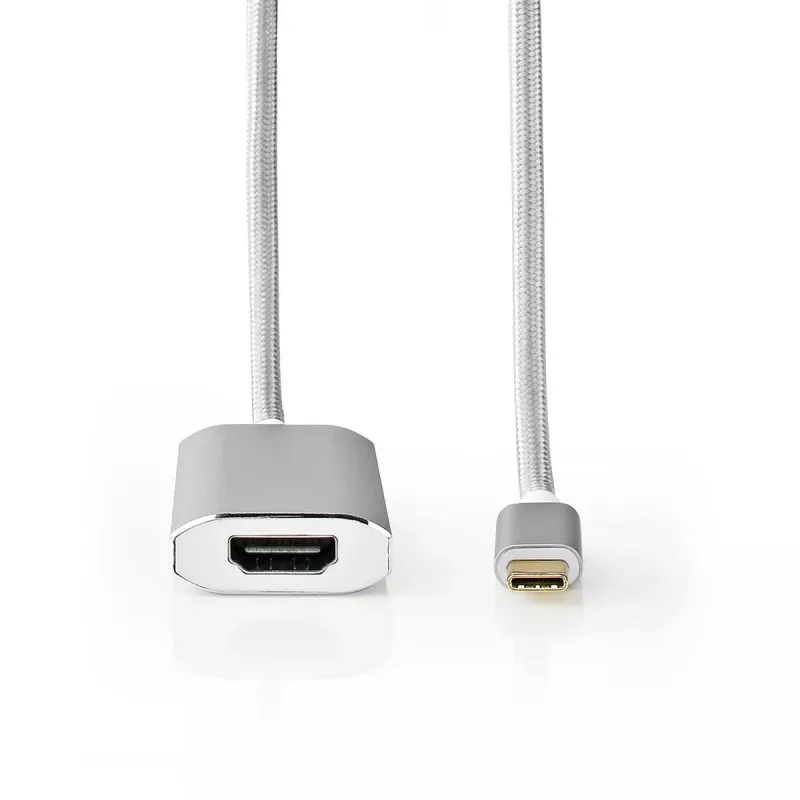 Nedis CCTB64680AL20 Adaptador de cable de vídeo 2 m HDMI Type-A USB Type-C Plata